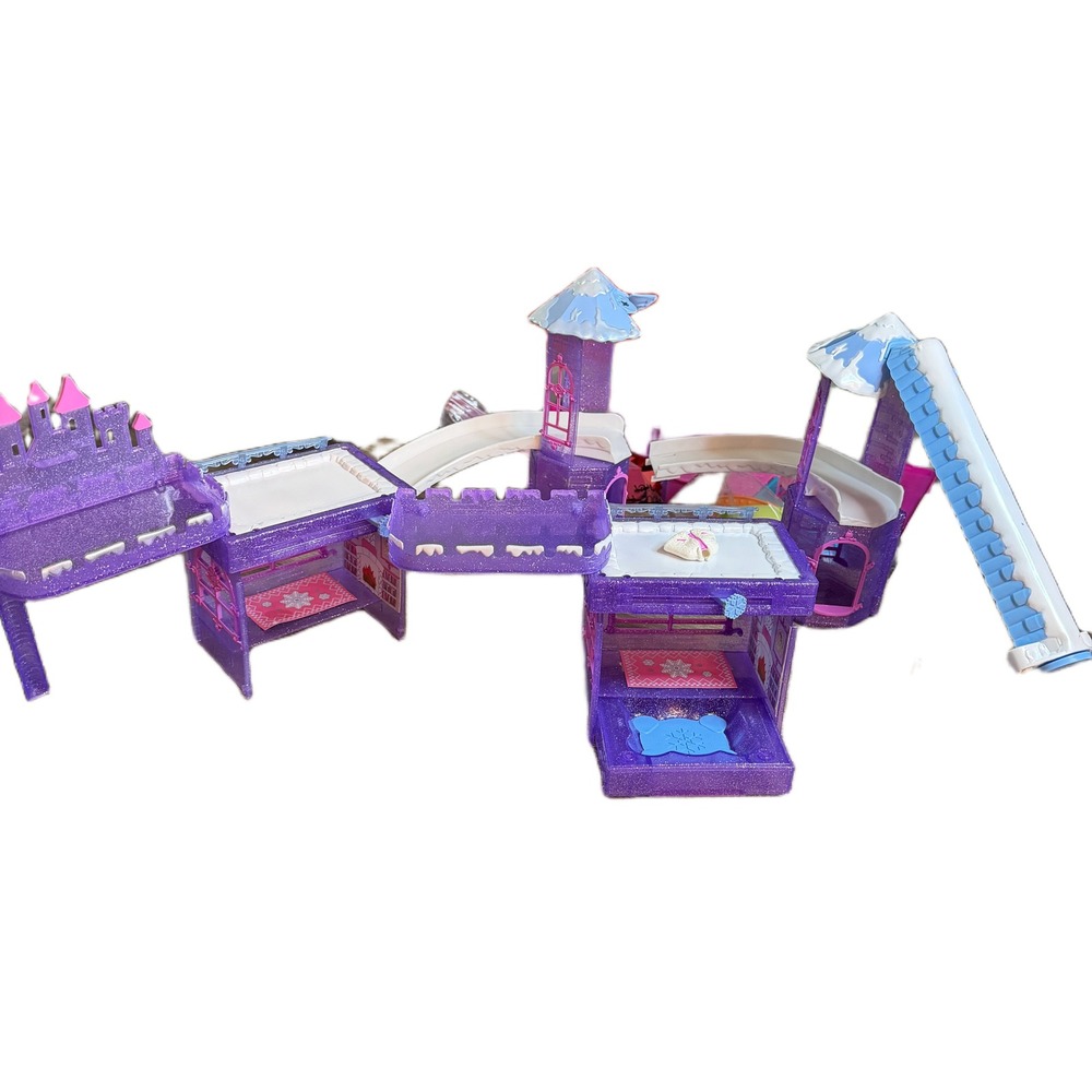 Polly Pocket Snow Cool Hotel Glitter Purple Winter Castle Playset Retro Toy